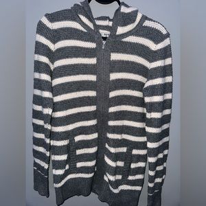 Striped Zip Up Sweater
